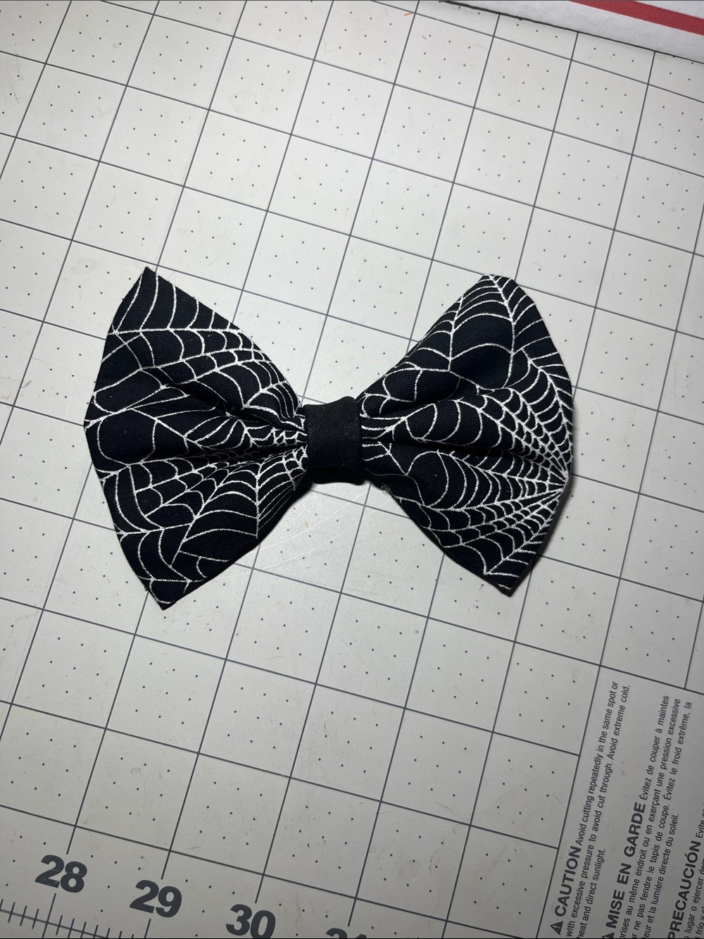 Black Spiderweb Print Bow Hair Clip for Kids